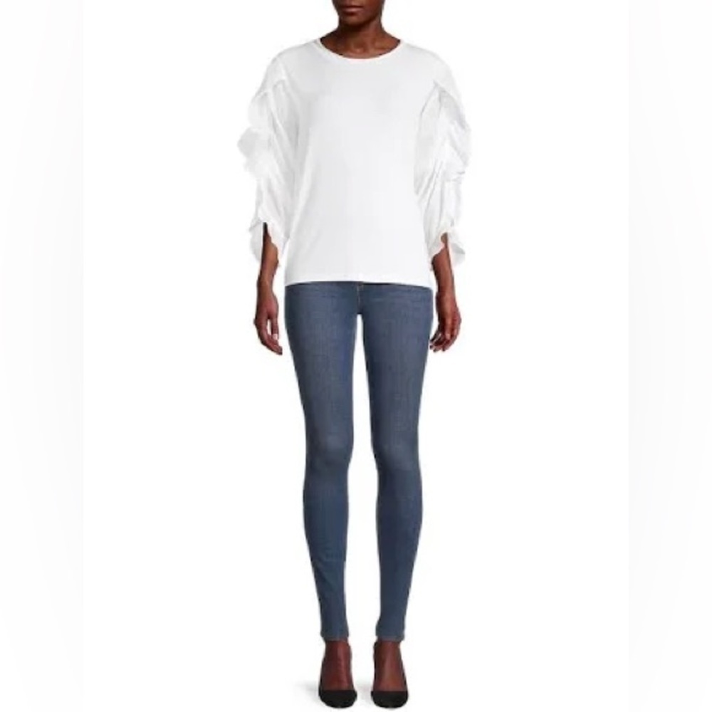 Kobi Halperin Veronica Ruffled 3/4-Sleeve Top